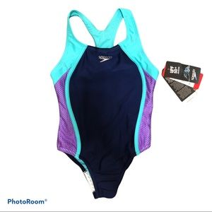 NWT Girls Speedo Swimsuit One Piece 7